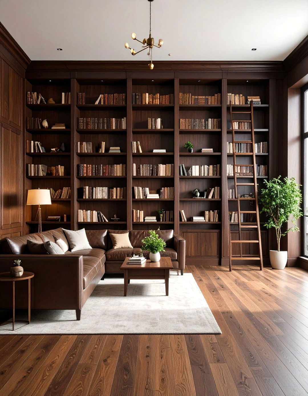 Floor to Ceiling Living Room Library Wall - 30 living room bookshelf ideas