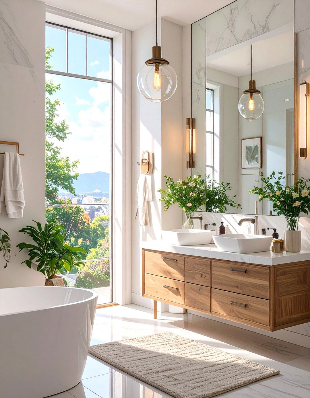 Floor to Ceiling Mirror Wall - 30 very small small half bathroom ideas