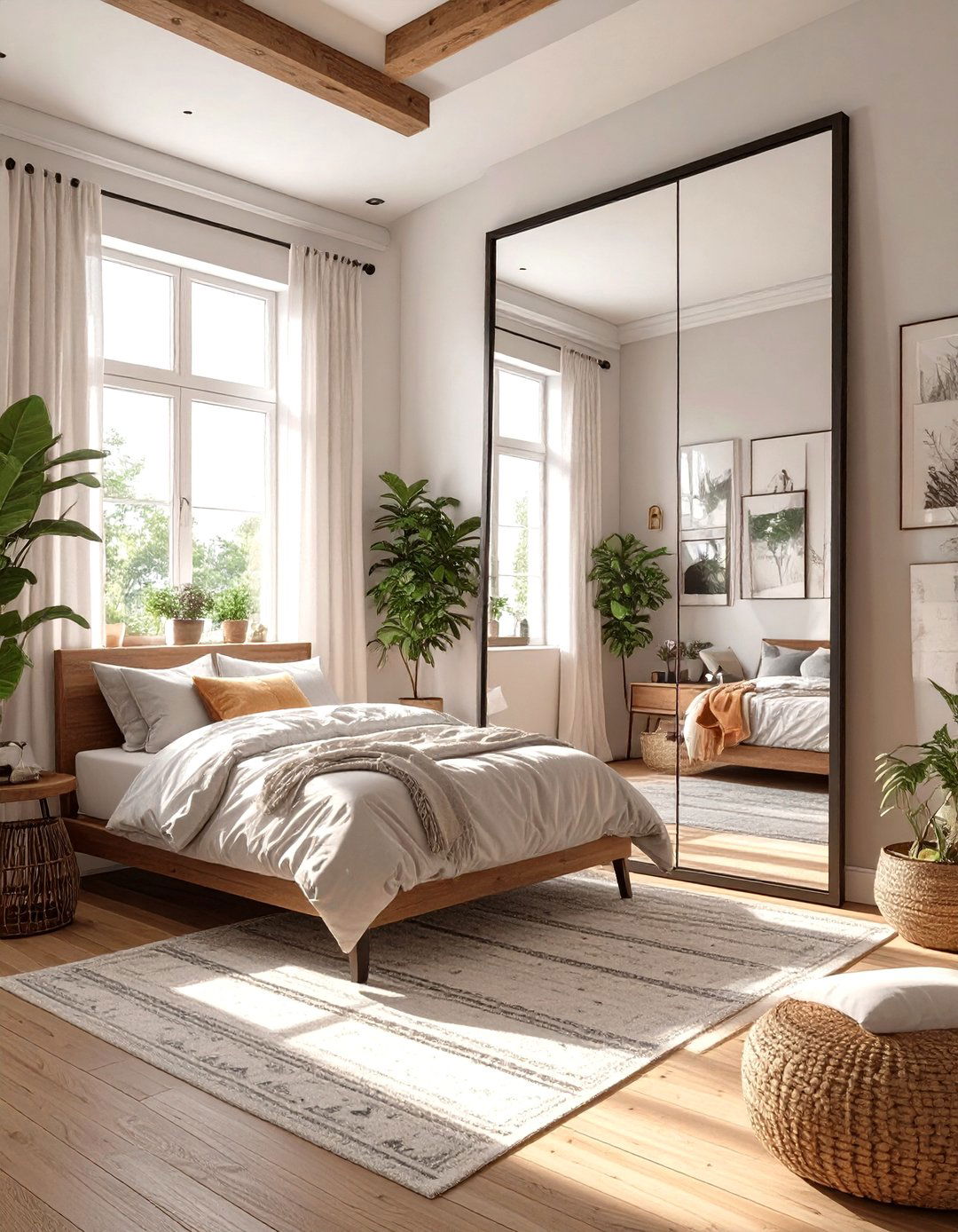 Floor to Ceiling Mirrors - 30 small teen bedroom ideas