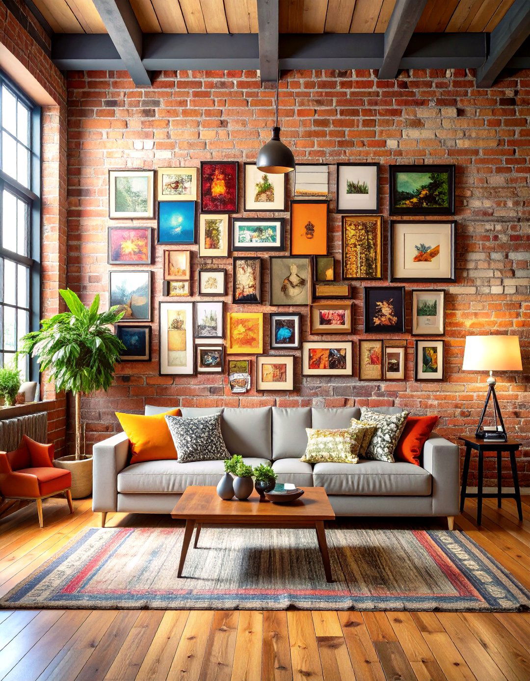 Floor to Ceiling Picture Wall - 30 picture wall ideas for living room