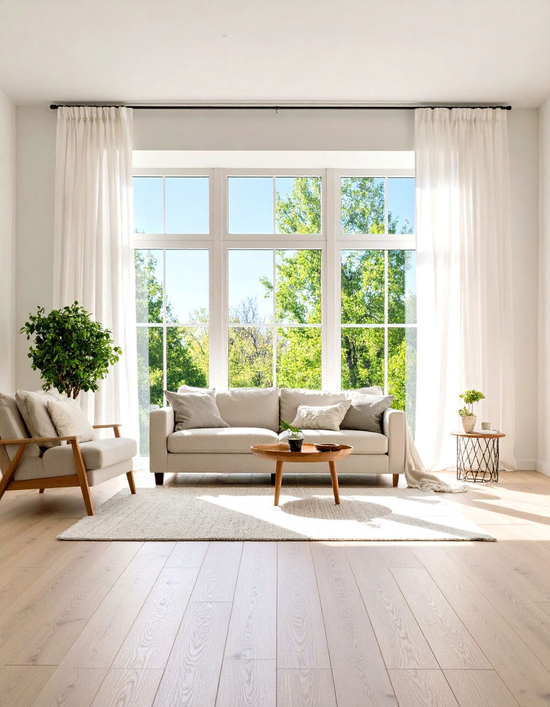 Floor to Ceiling Sheer Curtain Walls - 30 living room window ideas