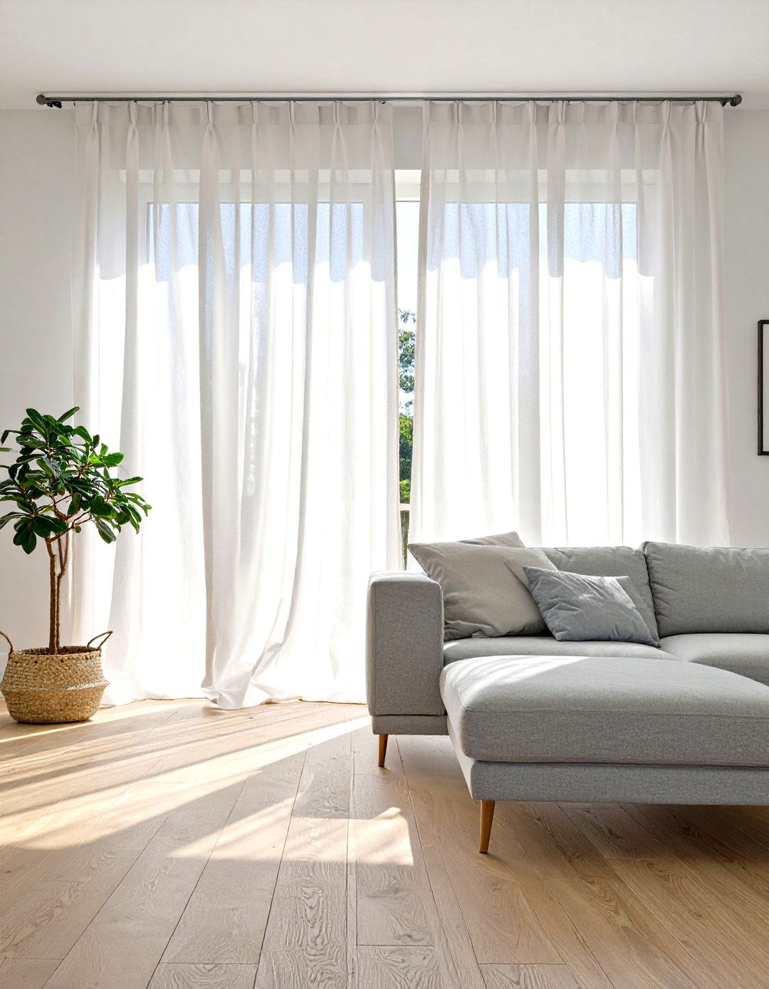 Floor to Ceiling Sheer White Curtains - 30 modern curtain designs for living room