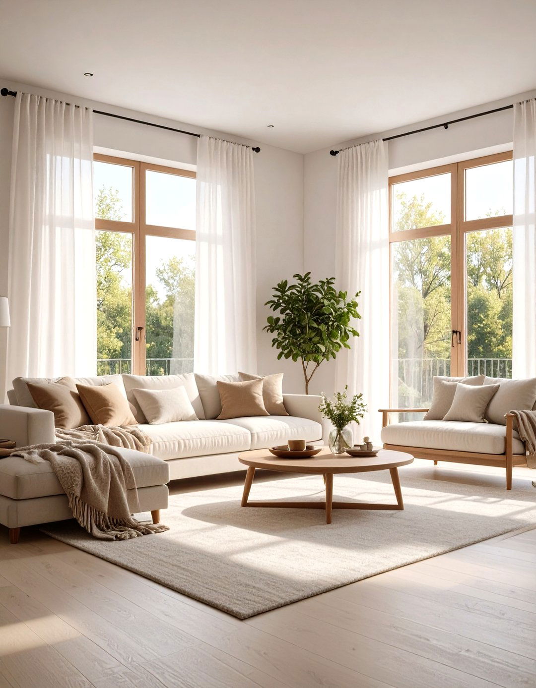 Floor to Ceiling Sheers for an Ethereal Glow - 30 living room window treatment ideas