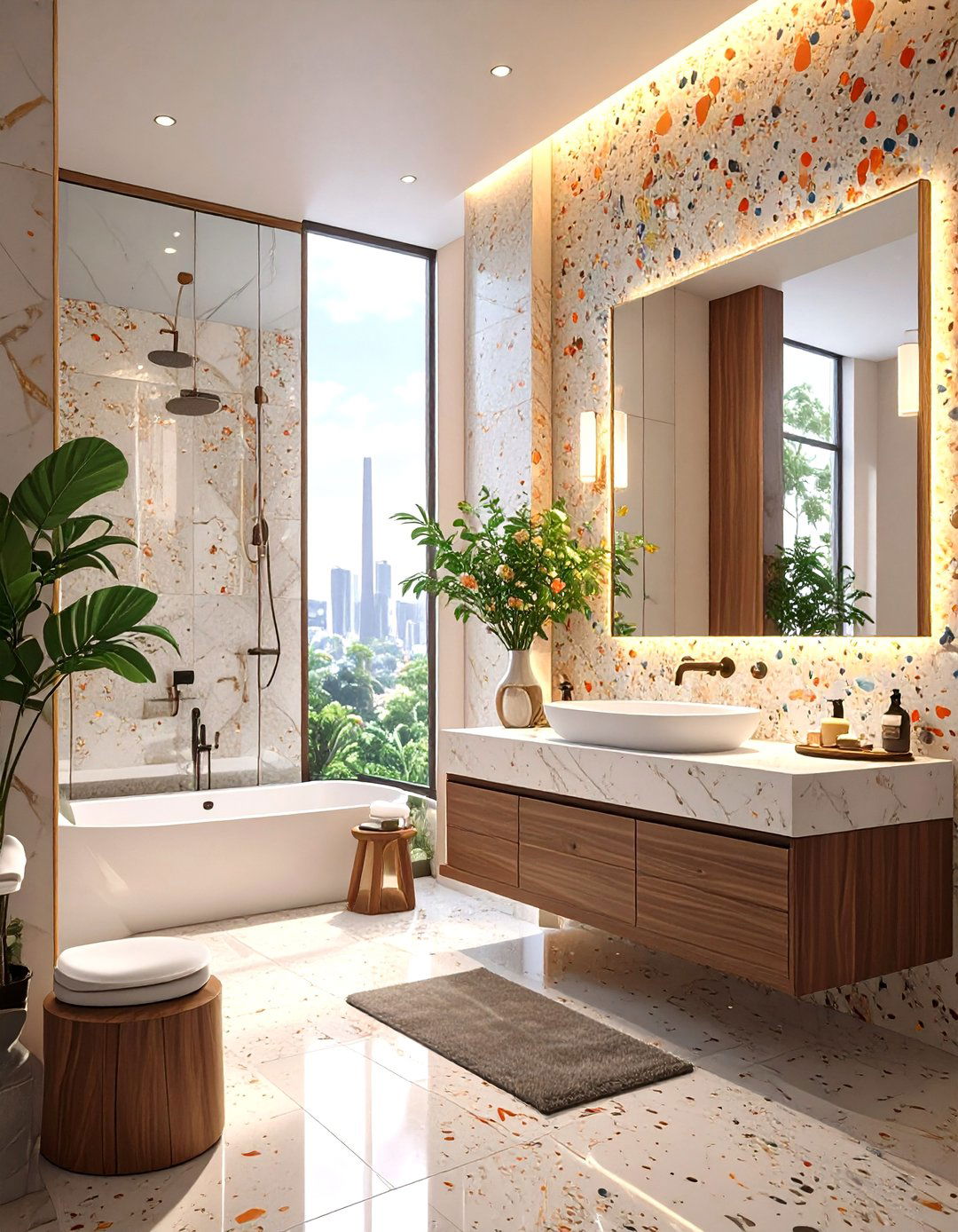 Floor to Ceiling Tile Bathroom Backsplash - 30 bathroom vanity backsplash ideas