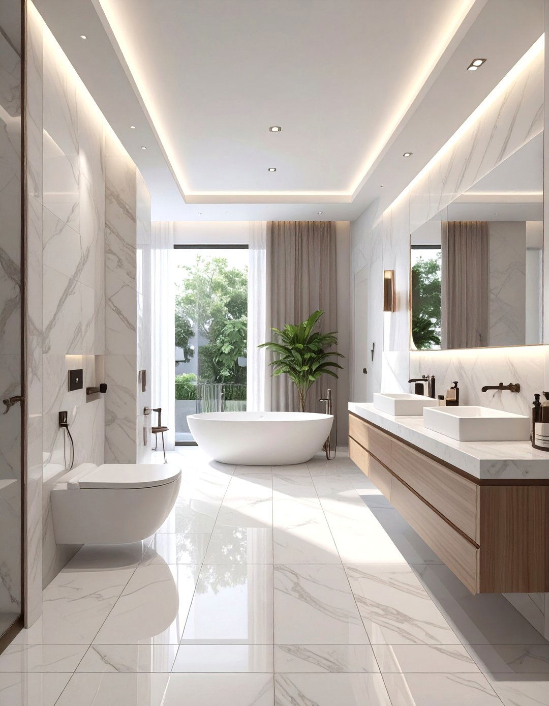Floor to Ceiling Tiles for Vertical Emphasis - 30 small half bathroom ideas