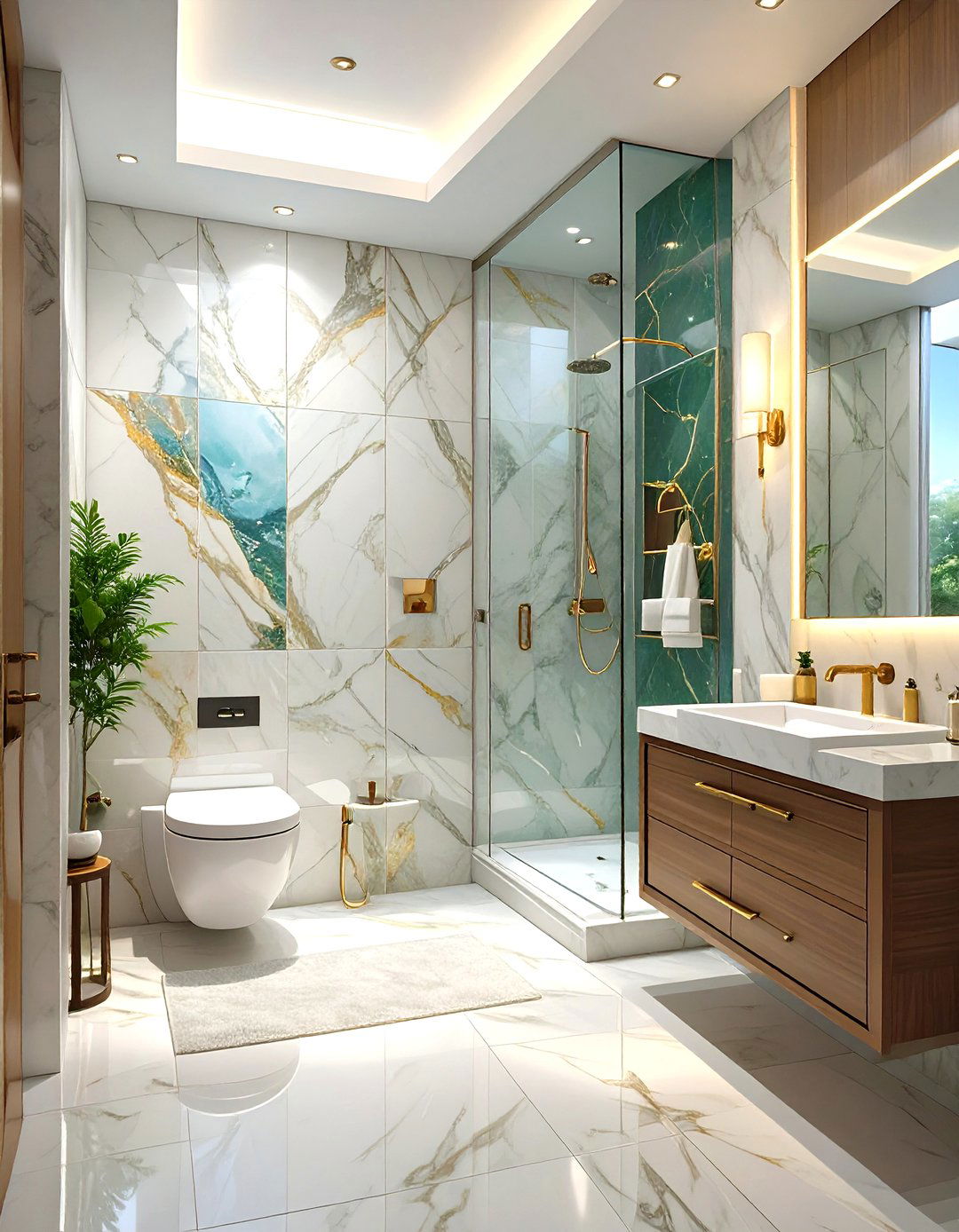 Floor to Ceiling Tiles in a Small Bathroom - 30 small toilet and bathroom ideas