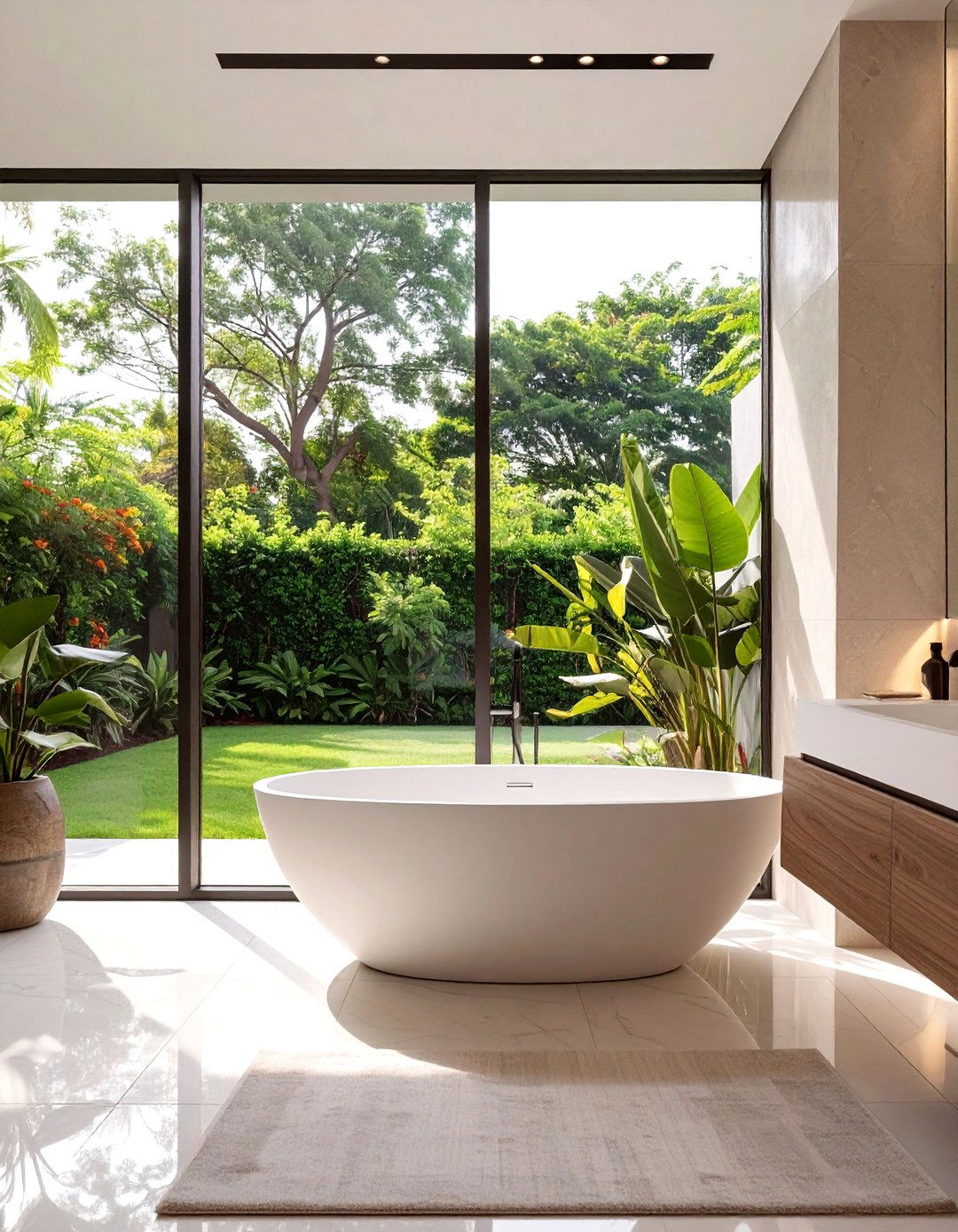 Floor to Ceiling Windows - 30 ultra modern modern luxury bathroom design ideas