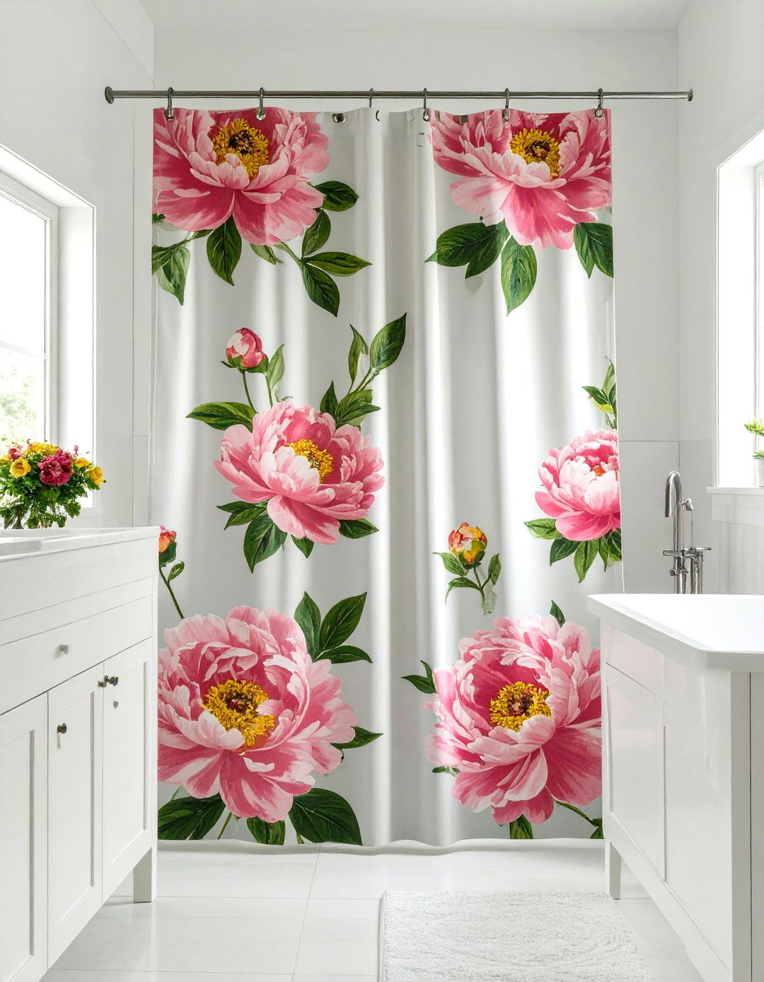Floral Print Shower Curtain - 30 shower curtain ideas
