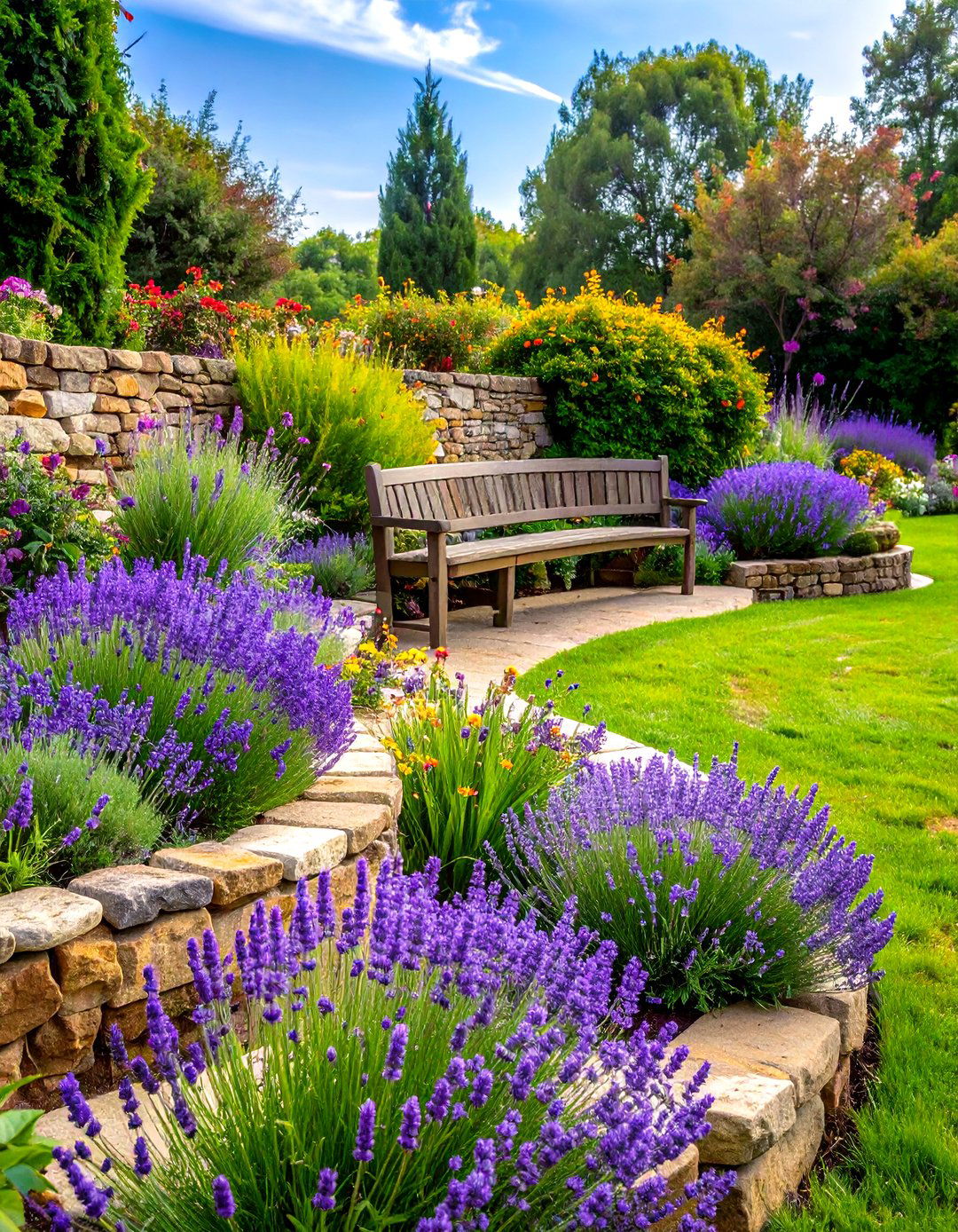 Flower Bed Garden with Integrated Seating - 30 flower bed garden ideas