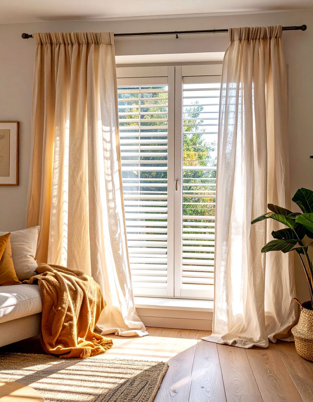 Flowing Drapery and Rigid Blinds Window Treatment - 30 opposition in interior design ideas