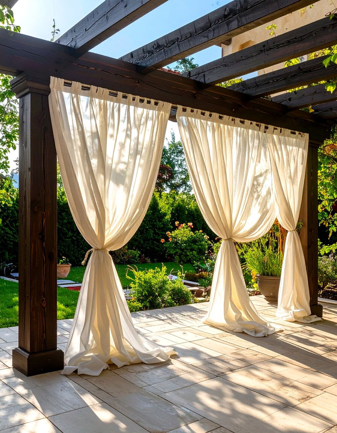 Flowing Outdoor Curtains for the Patio - 30 simple patio ideas