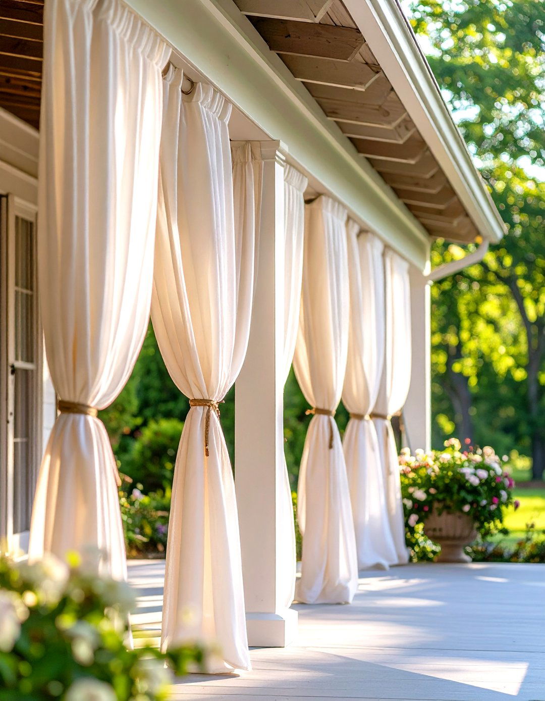 Flowing Outdoor Curtains - 30 patio shade ideas on a budget