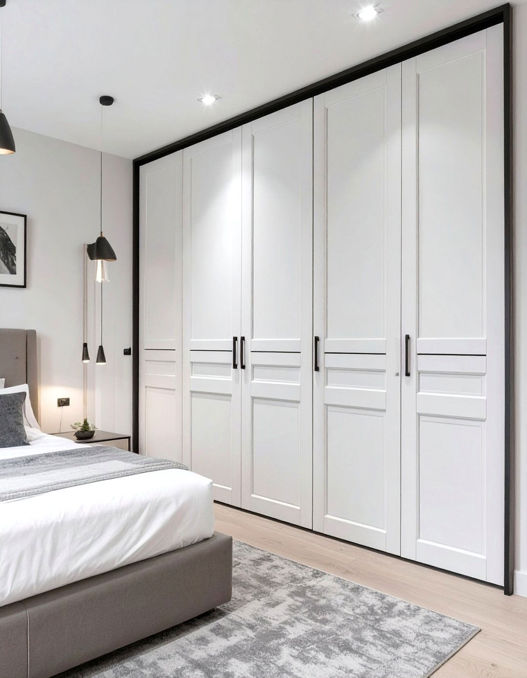 Flush Doors with Accent Trim - 30 closet door ideas for bedroom
