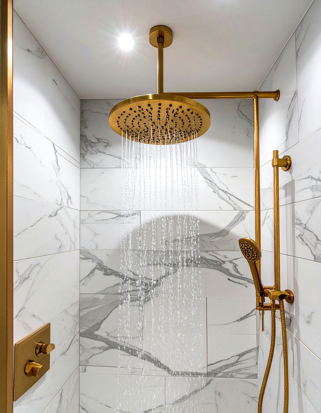 Flush Mount Ceiling Light with Decorative Trim - 30 shower lighting ideas