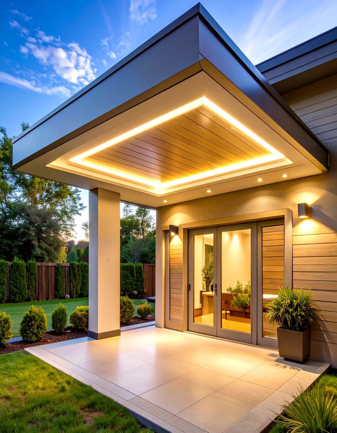 Flush Mounted LED Panel Lights - 30 outdoor wall lighting ideas