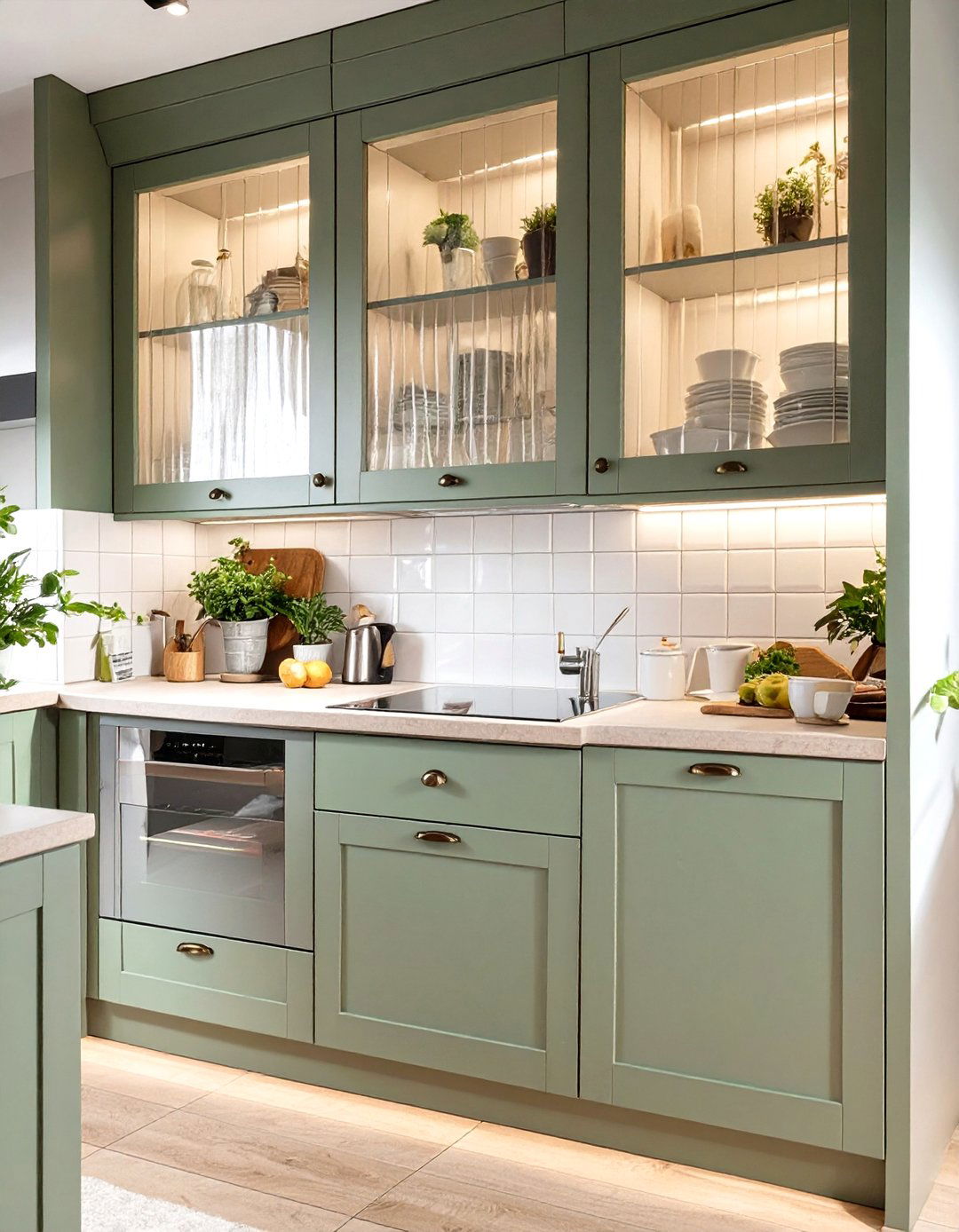 Fluted Glass Cabinet Panels in Small Kitchens - 30 small kitchen trends 2025