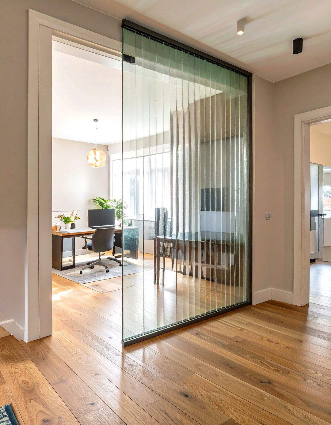 Fluted Glass Partitions - 30 texture in interior design ideas