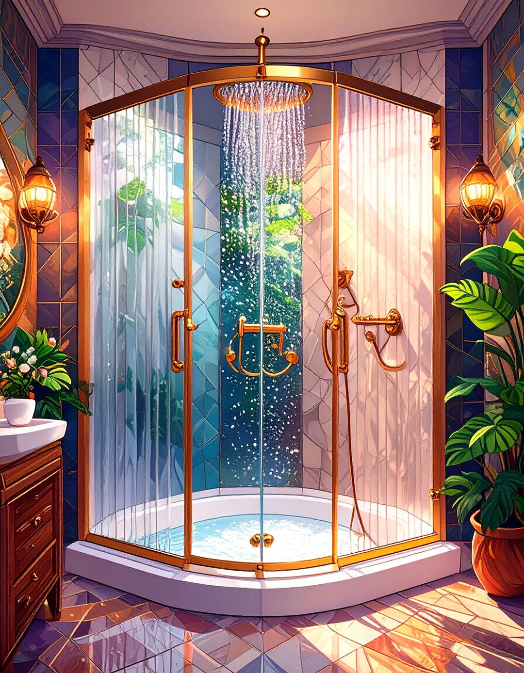 Fluted Glass Shower Enclosure - 30 shower enclosure ideas