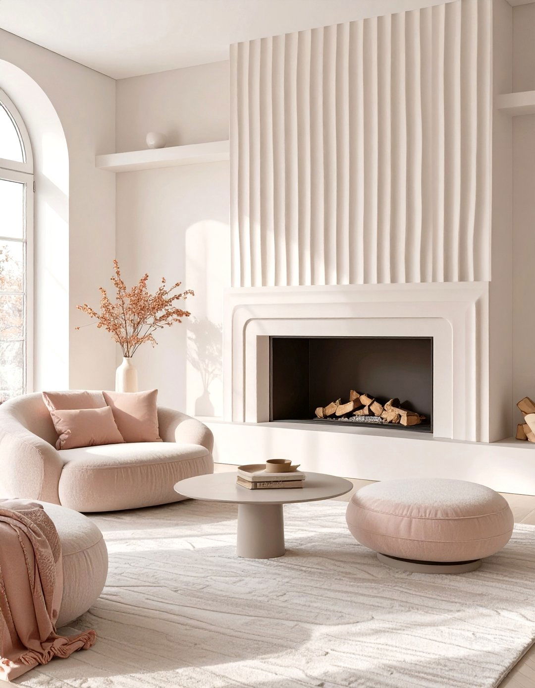 Fluted Plaster Fireplace Design - 30 modern fireplace accent wall ideas