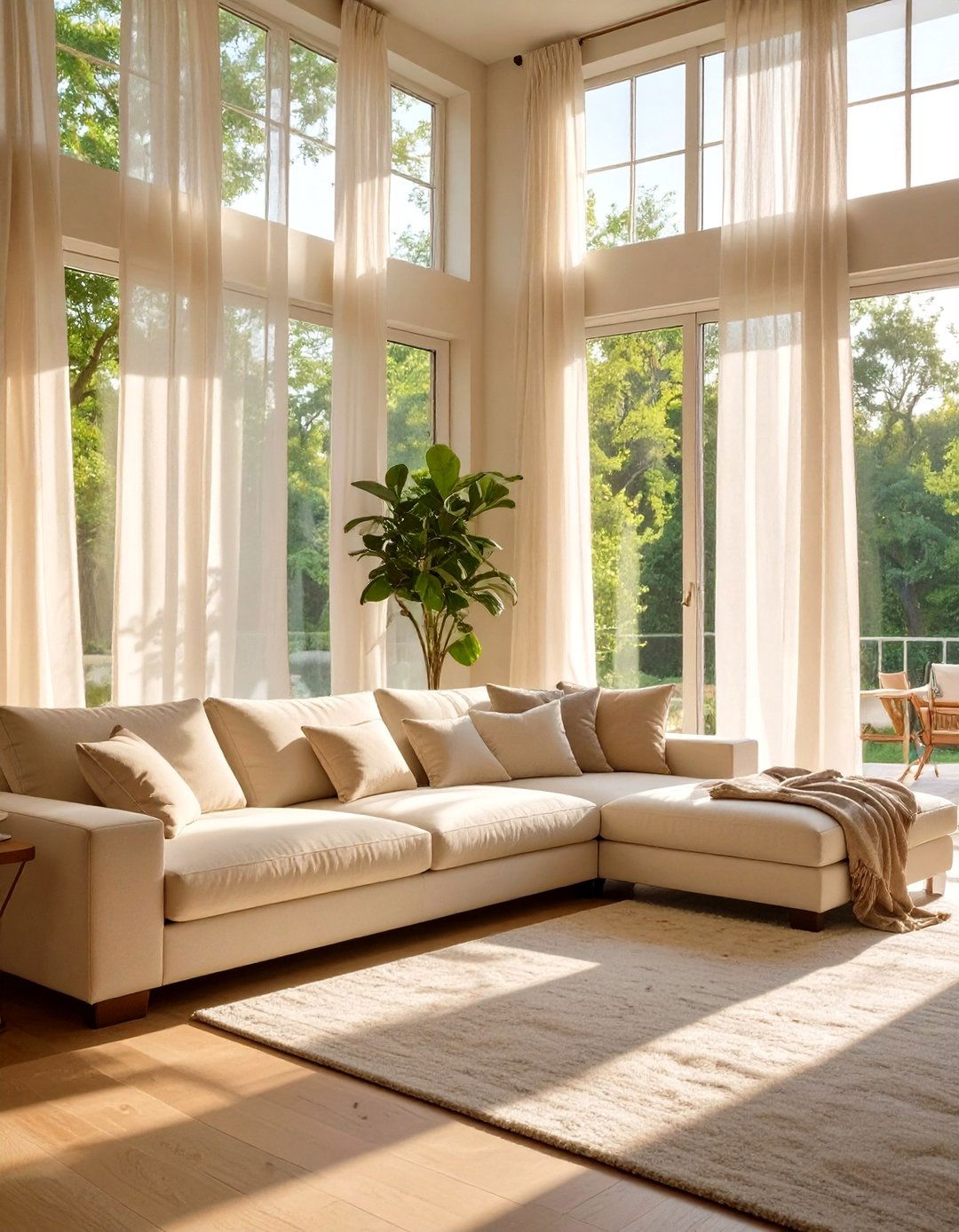 Focusing on Natural Light - 30 how to design a living room with large furniture ideas