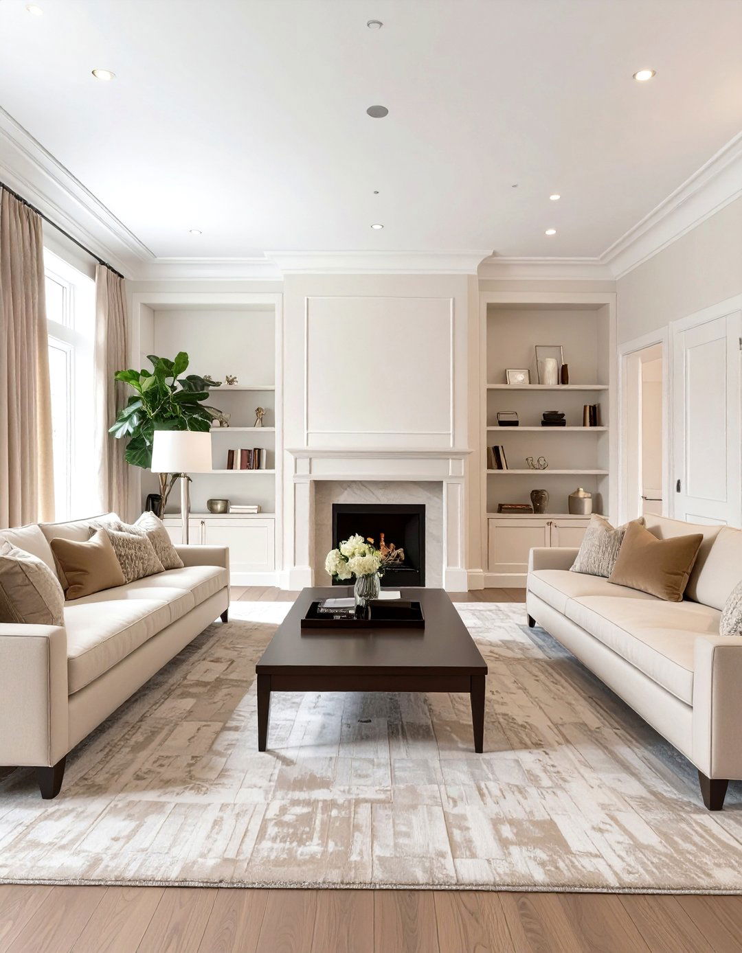 Focusing on Symmetrical Furniture Arrangements - 30 transitional interior design style ideas