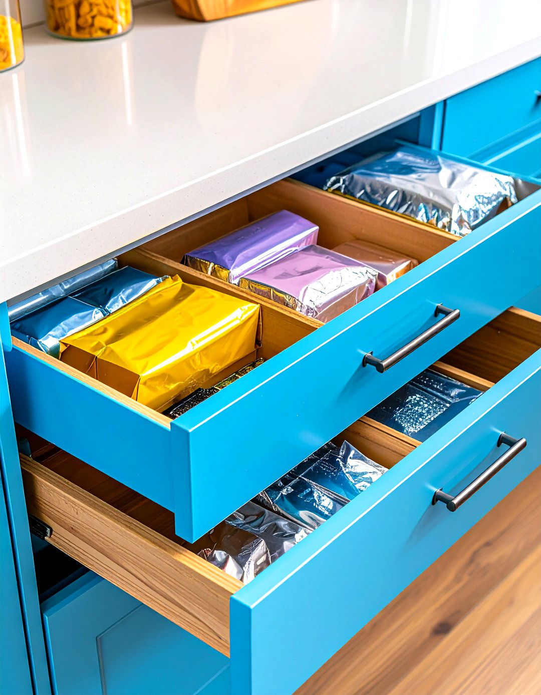Foil and Wrap Drawer Organizer - 30 kitchen drawer organizer ideas