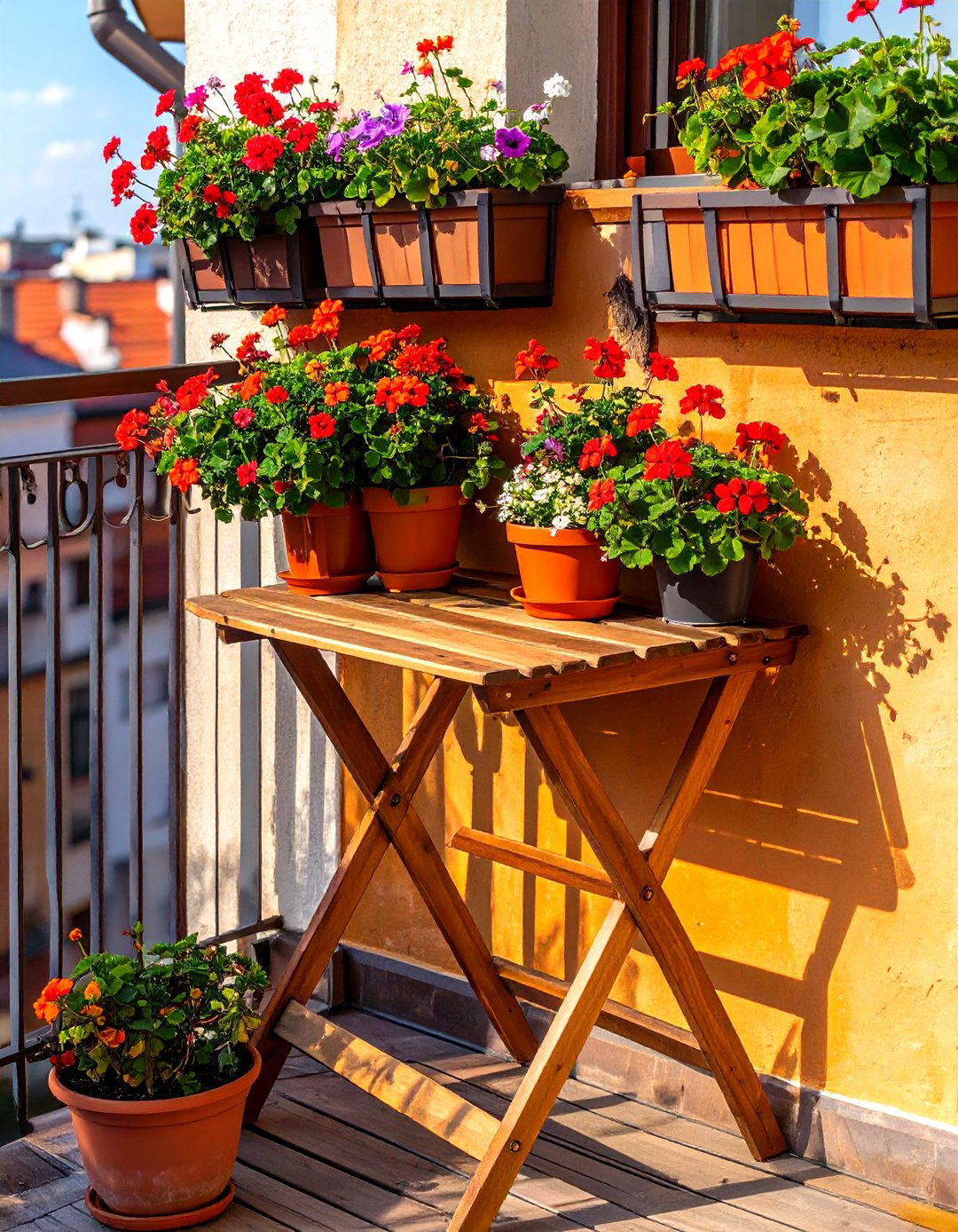 Fold Down Balcony Table Garden - 30 small garden design ideas