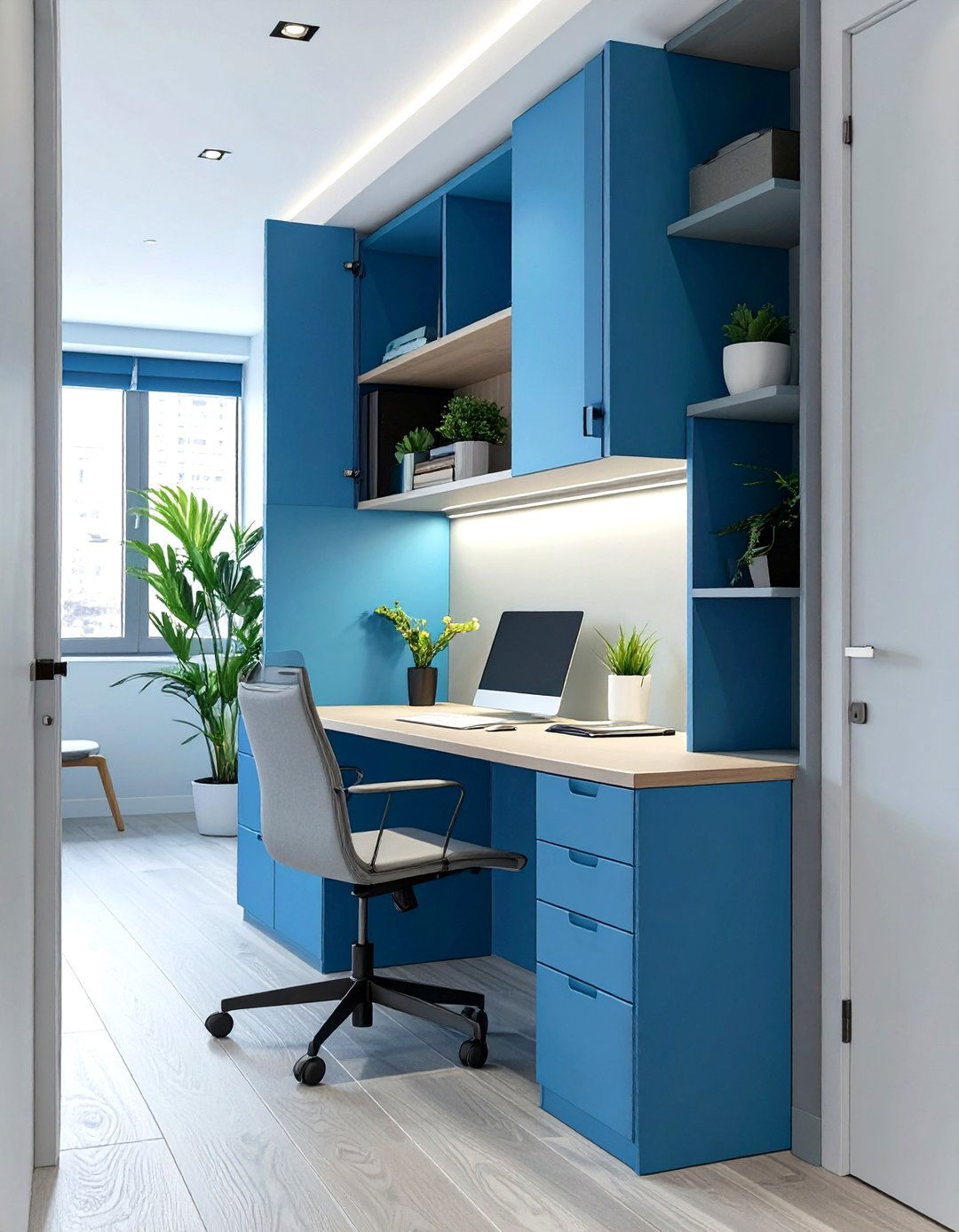 Fold Down Wall Cabinet Desk - 30 small office interior design ideas
