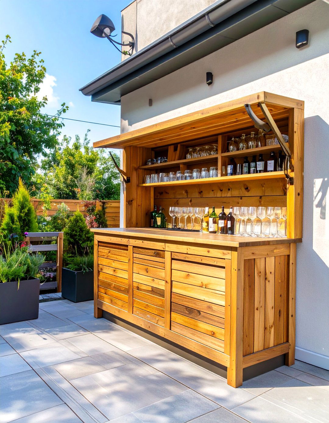 Fold Down Wall Mounted Deck Bar - 30 deck bar ideas
