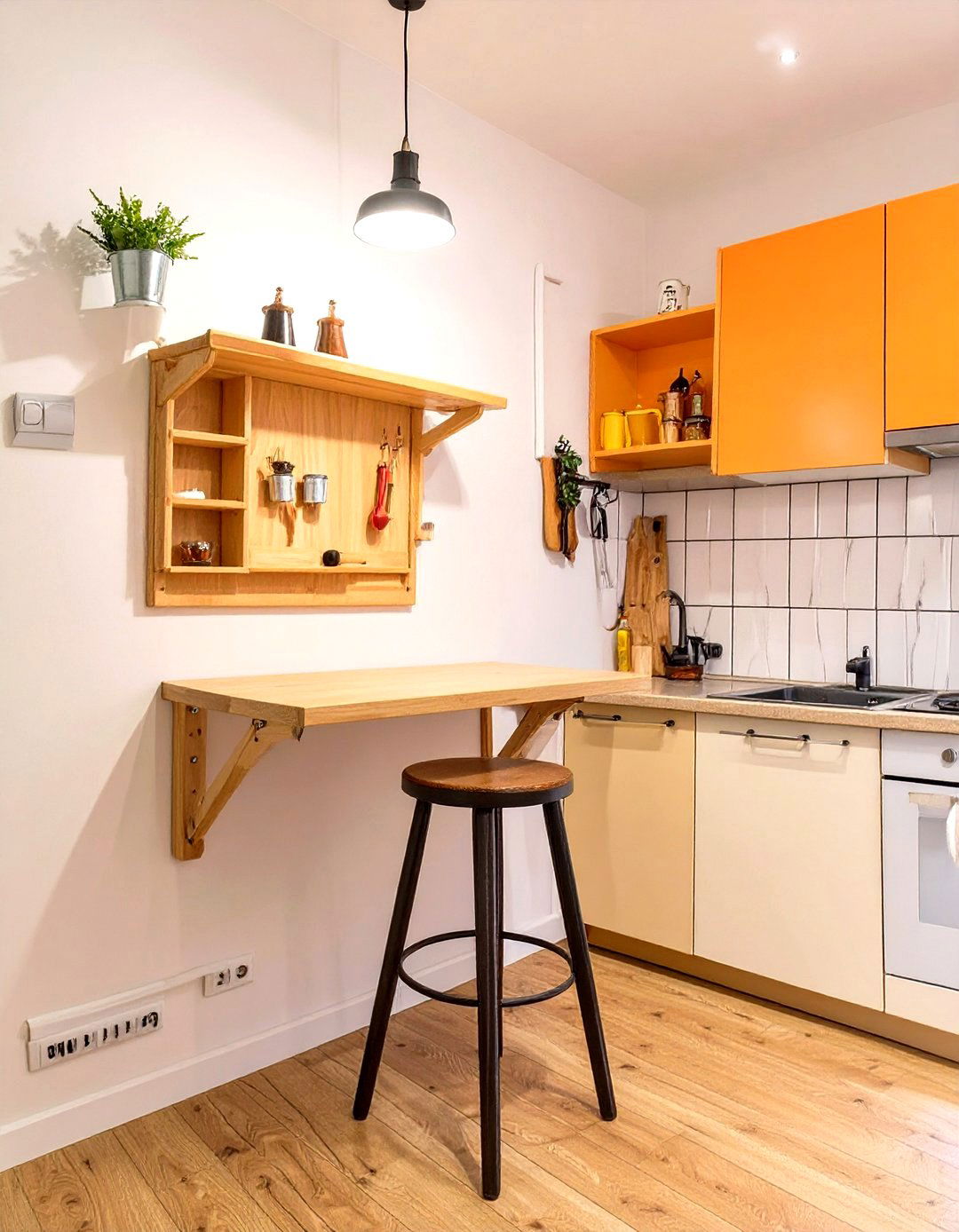 Fold Down Wall Mounted Table - 30 small galley kitchen ideas on a budget