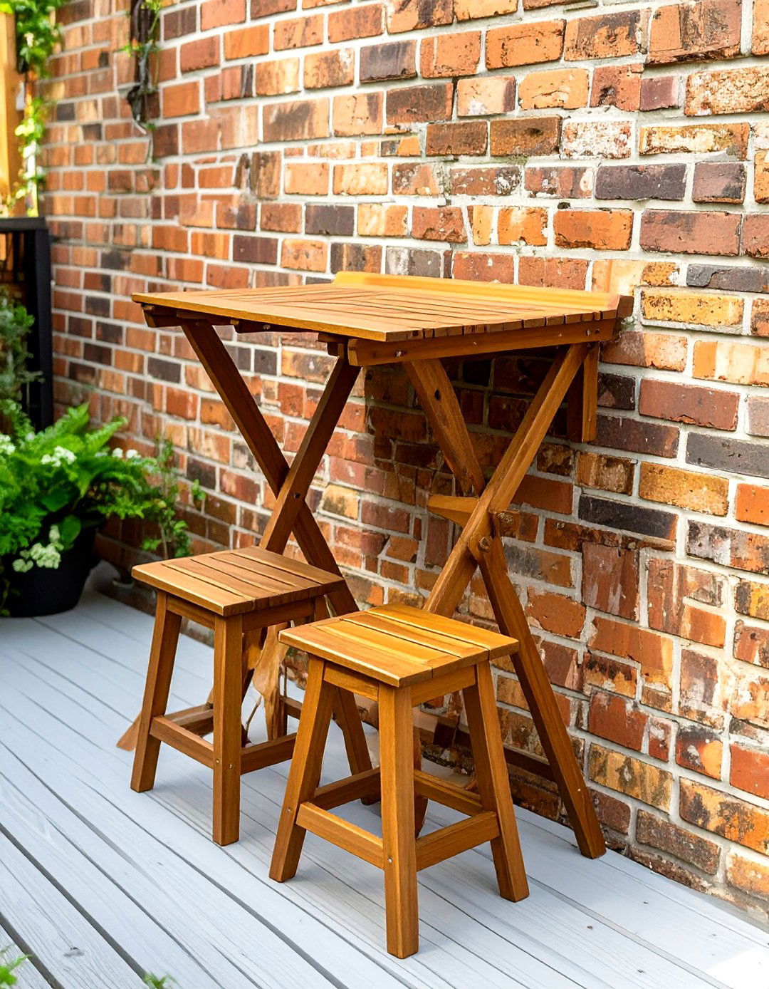 Fold Down Wall Mounted Table for Small Decks - 30 small deck furniture ideas