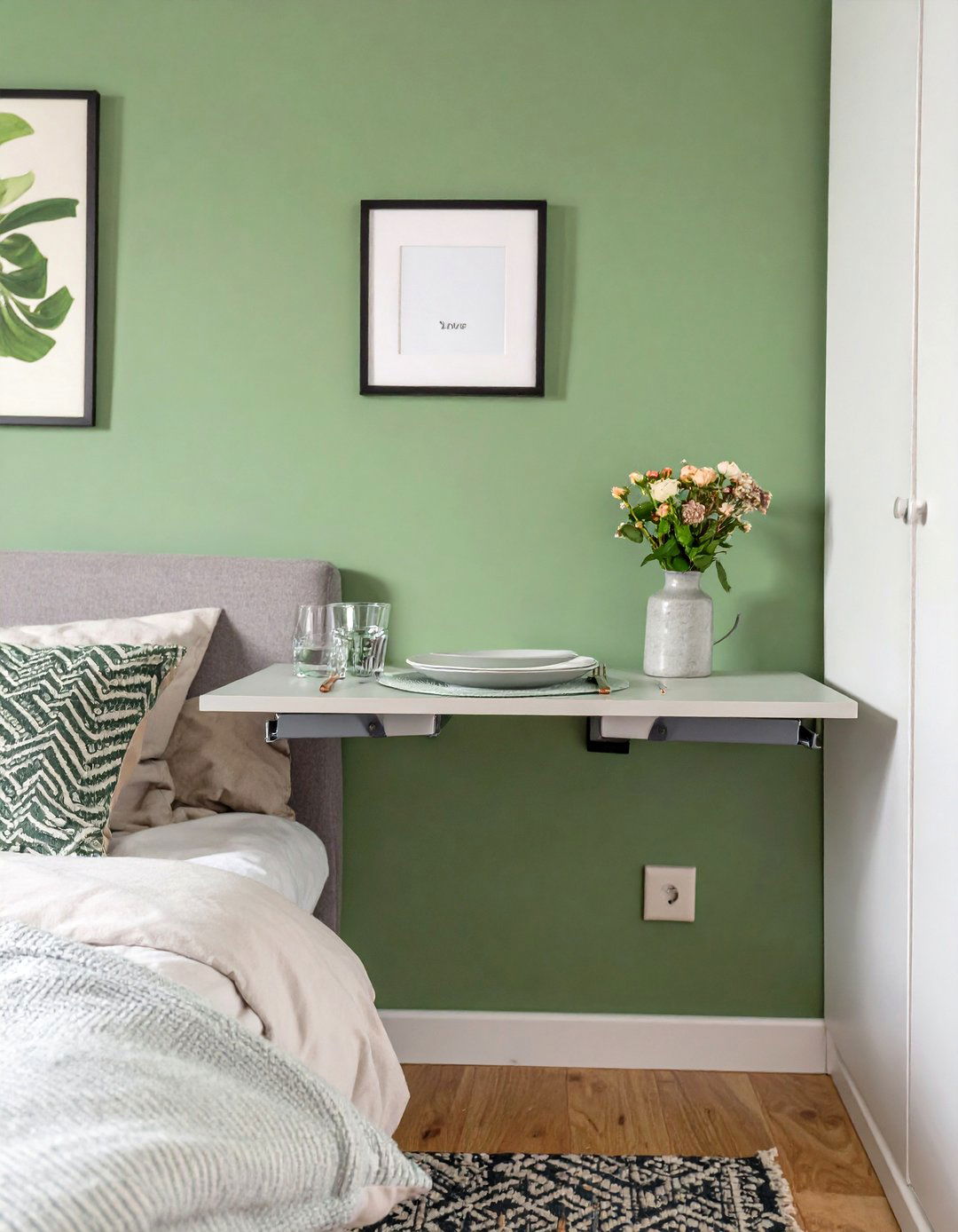 Fold Down Wall Tables for On Demand Surfaces - 30 small bedroom furniture ideas