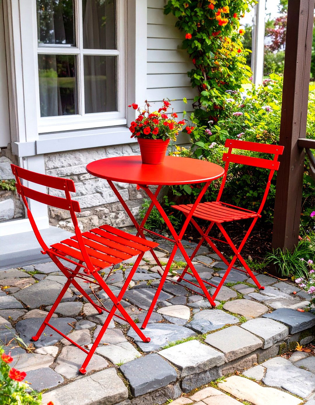 Foldable Bistro Set for a Small Porch - 30 small porch decorating ideas