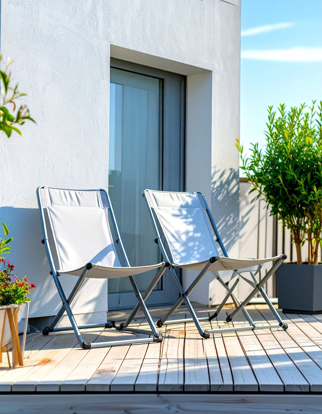 Folding Chairs for Flexible Seating - 30 small deck decorating ideas
