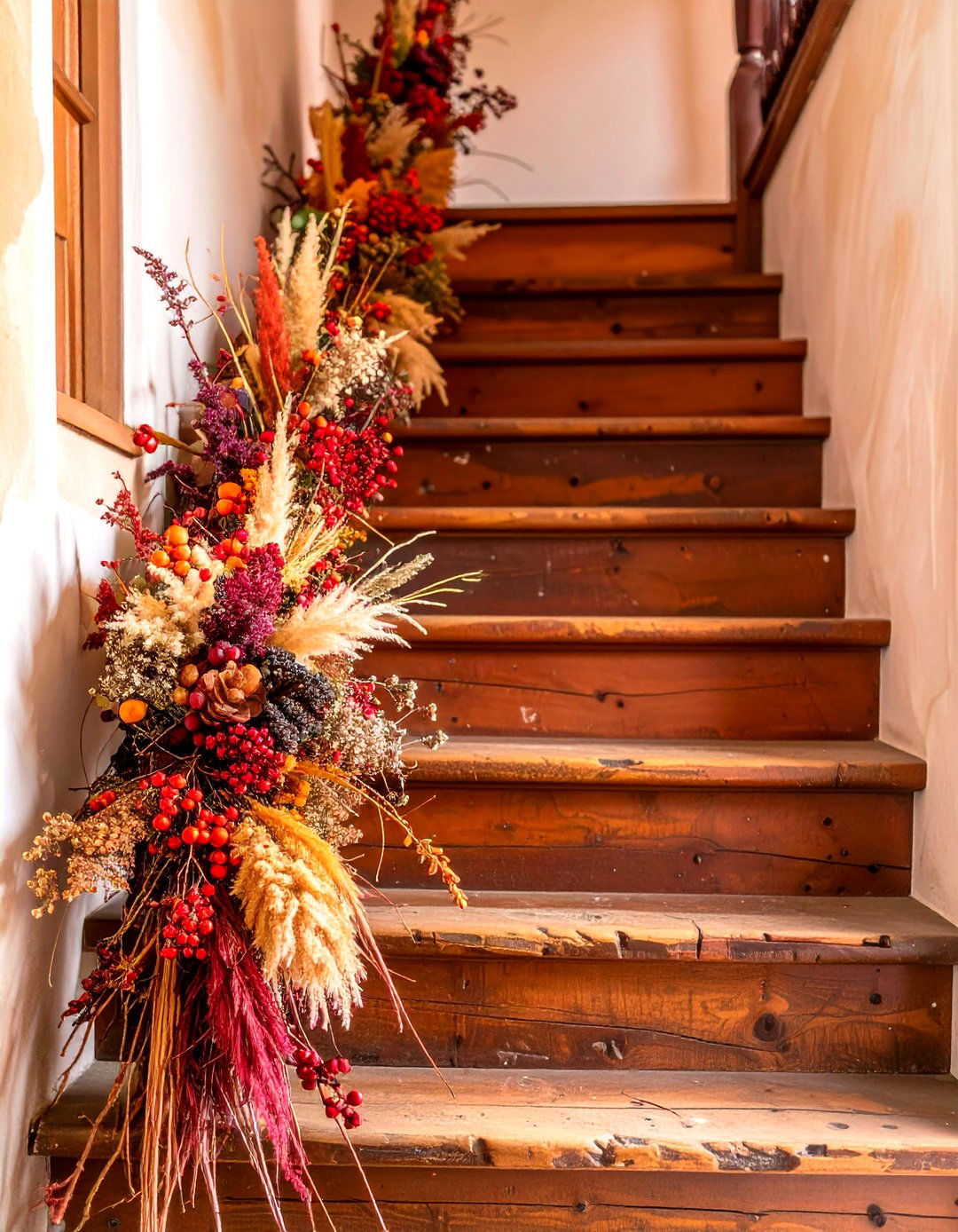 Foraged Natural Elements Garland - 30 garland on stairs ideas