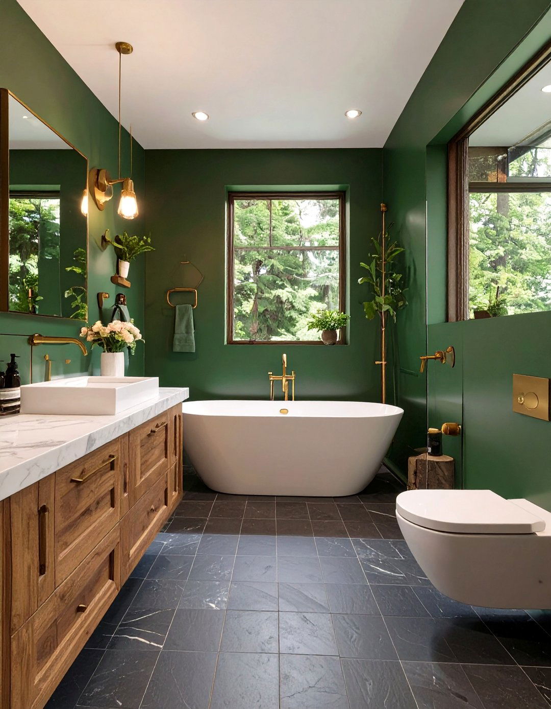 Forest Green Bathroom - 30 bathroom paint ideas