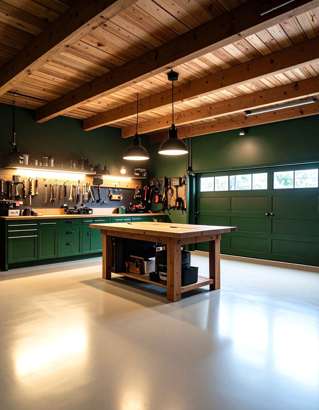 Forest Green Garage Walls - 30 garage paint color ideas