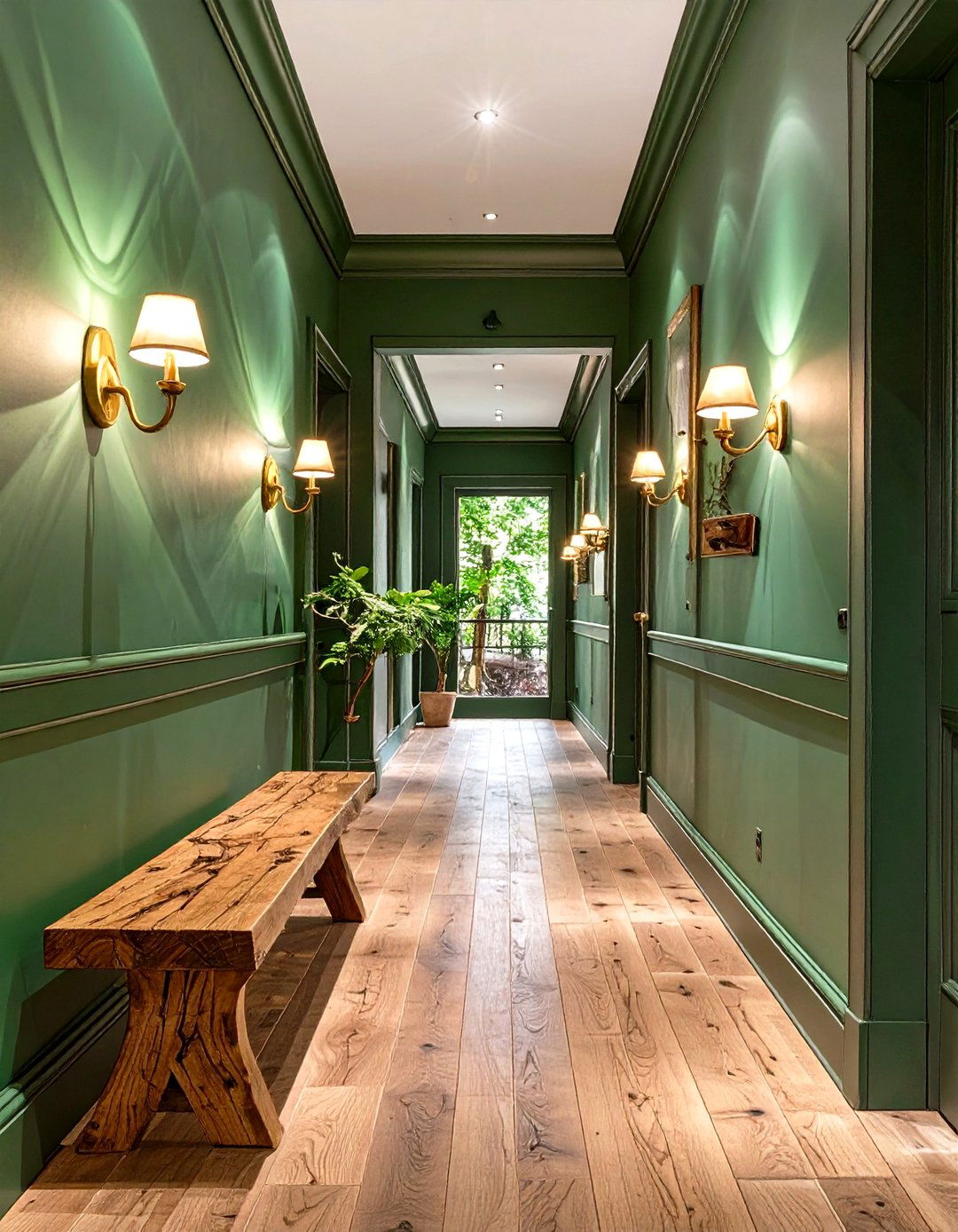 Forest Green Hallway - 30 hallway paint ideas