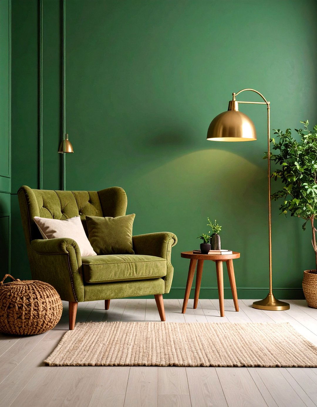 Forest Green Reading Corner - 30 interior paint color ideas