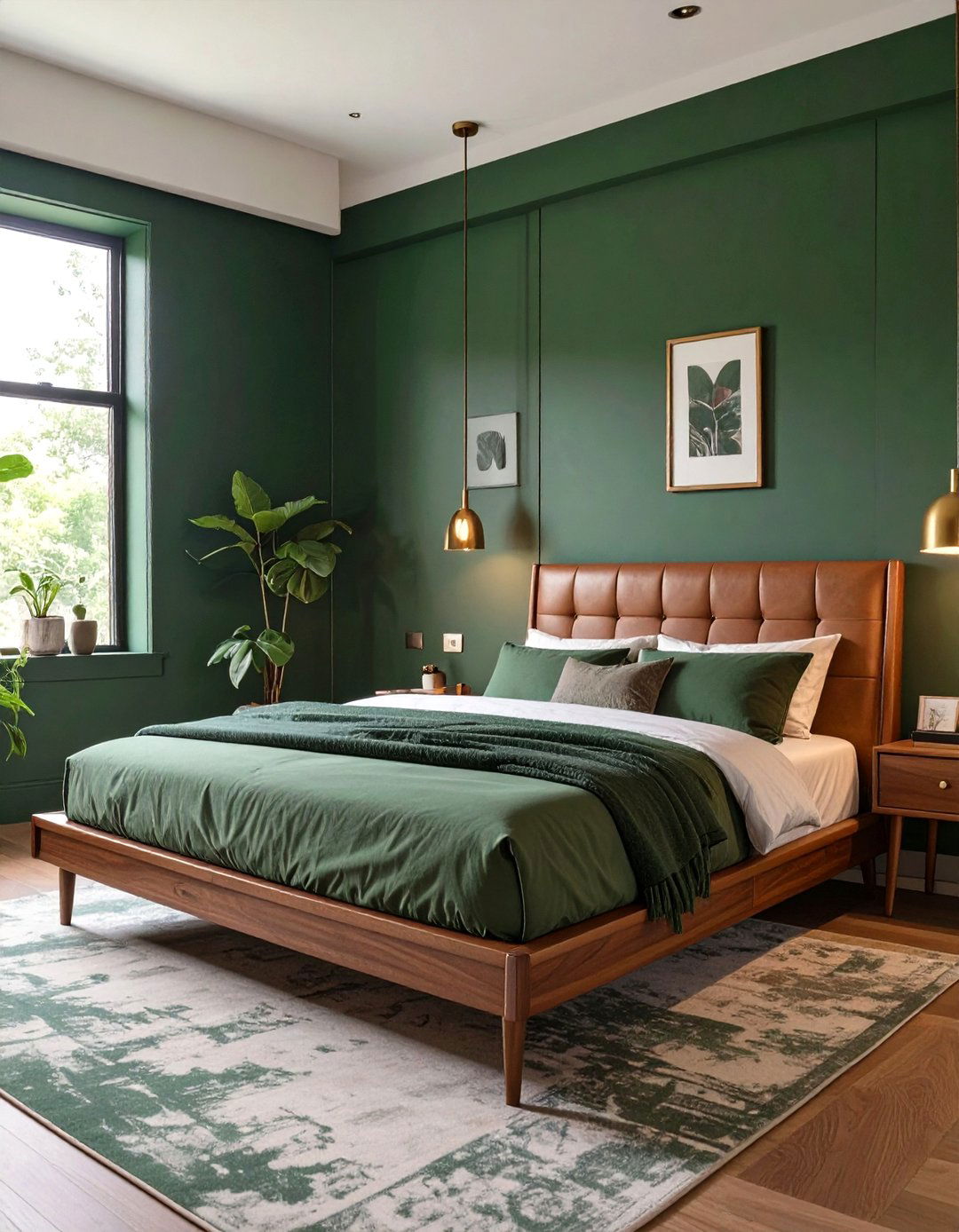 Forest Green and Walnut Bedroom - 30 color ideas for bedroom