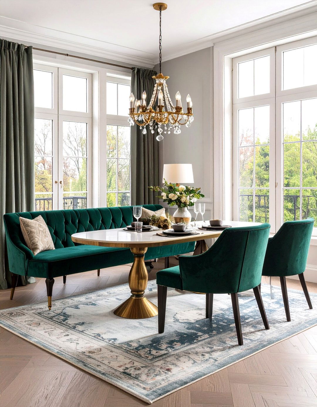 Formal Dining Banquette - 30 living room bay window ideas