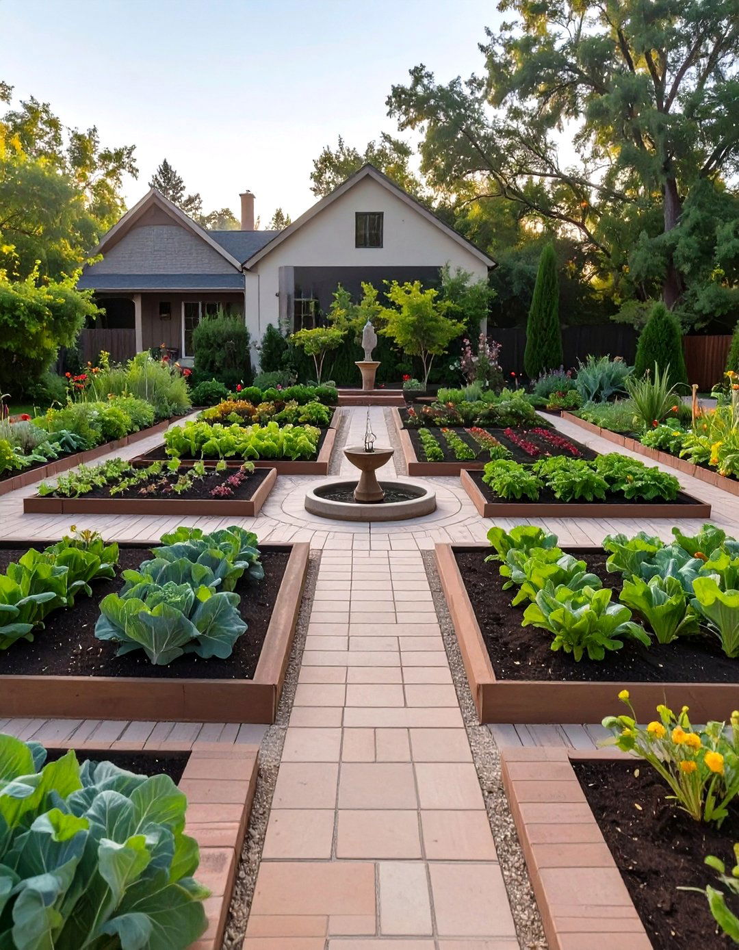 Formal Four Square Vegetable Garden - 30 vegetable garden design ideas