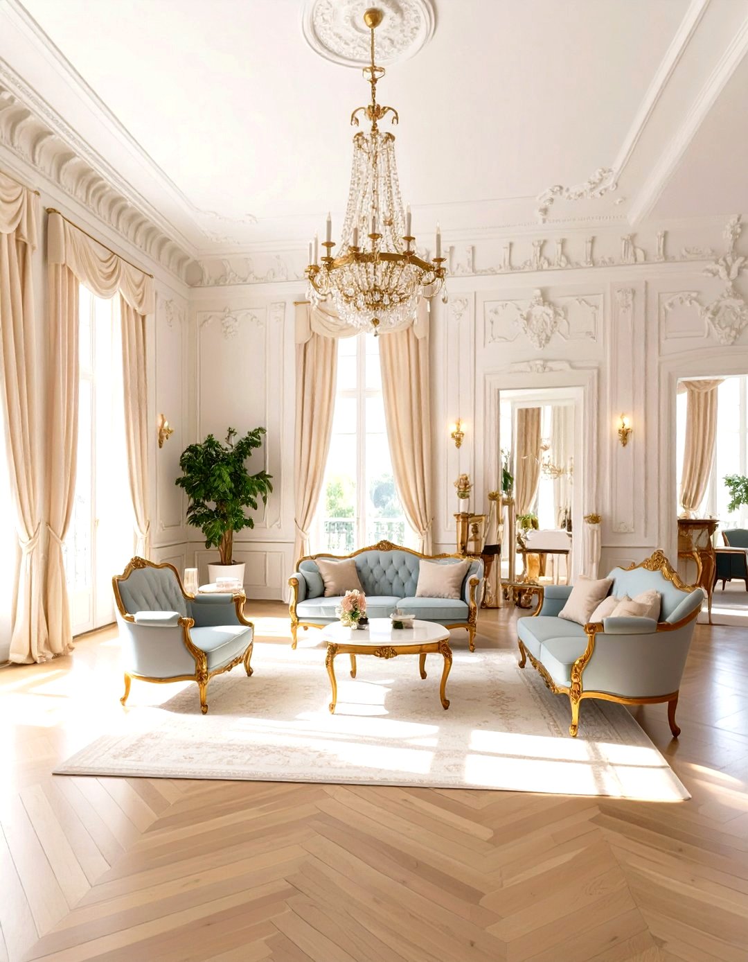 Formal French Chateau Salon - 30 sims 4 living room ideas