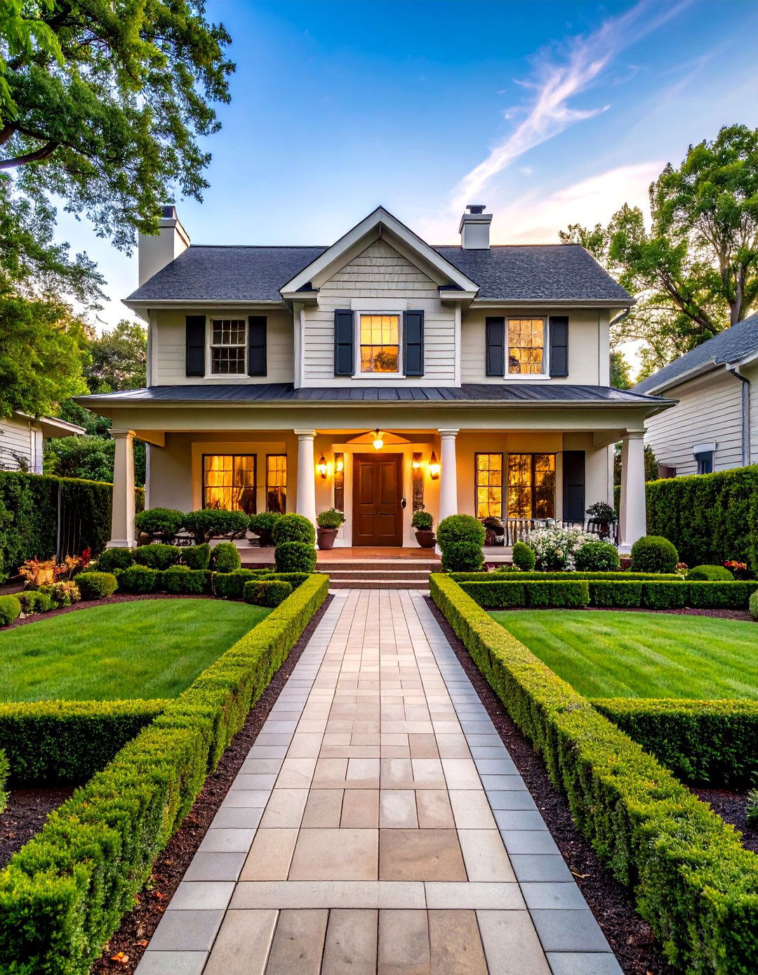 Formal Manicured Landscape - 30 front yard landscaping ideas florida