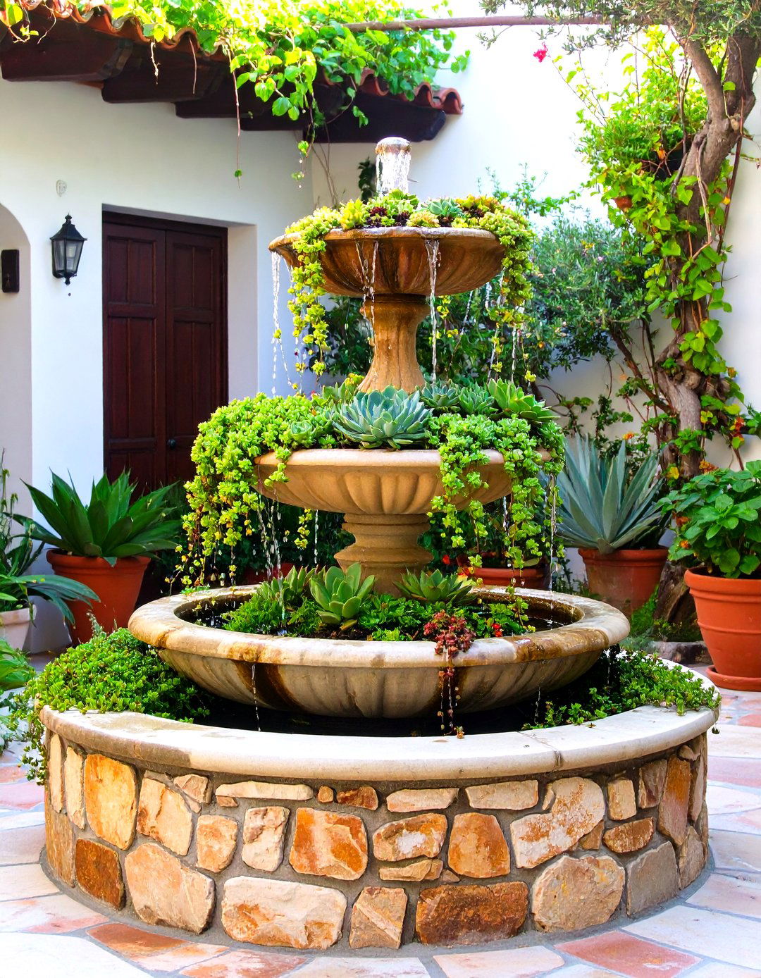Fountain Succulent Garden - 30 succulent garden ideas