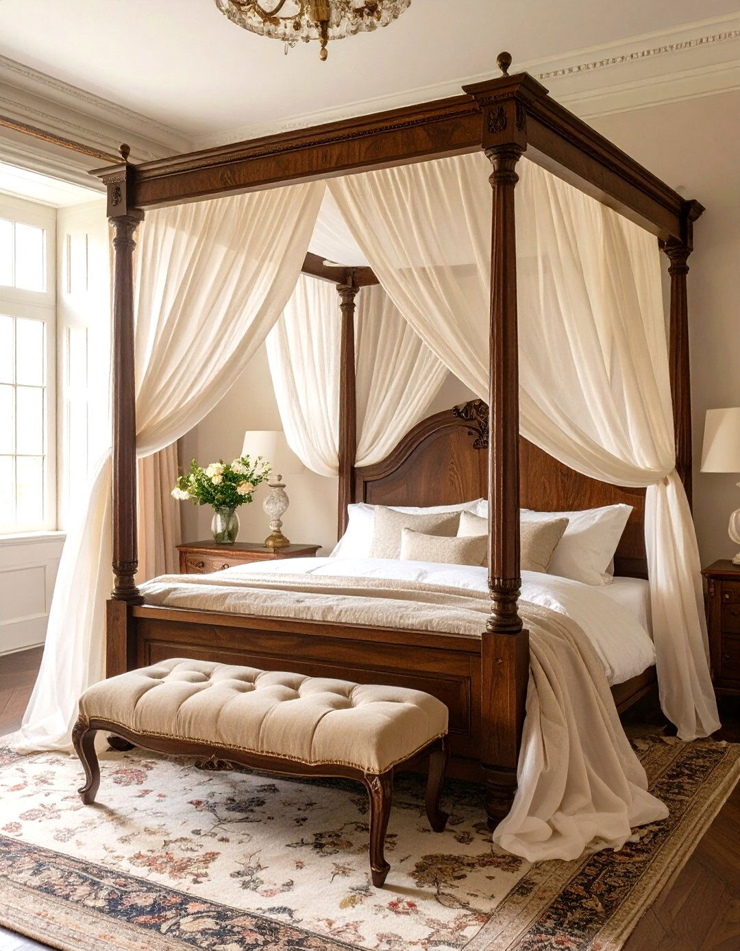 Four Poster Canopy Bed - 30 vintage bedroom ideas
