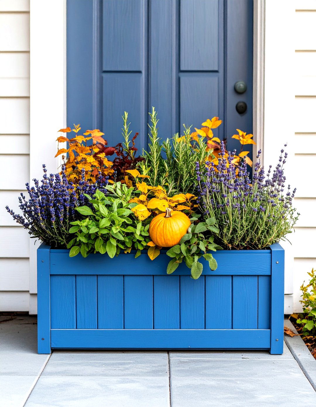 Fragrant Fall Herb Planter - 30 front porch fall planter ideas