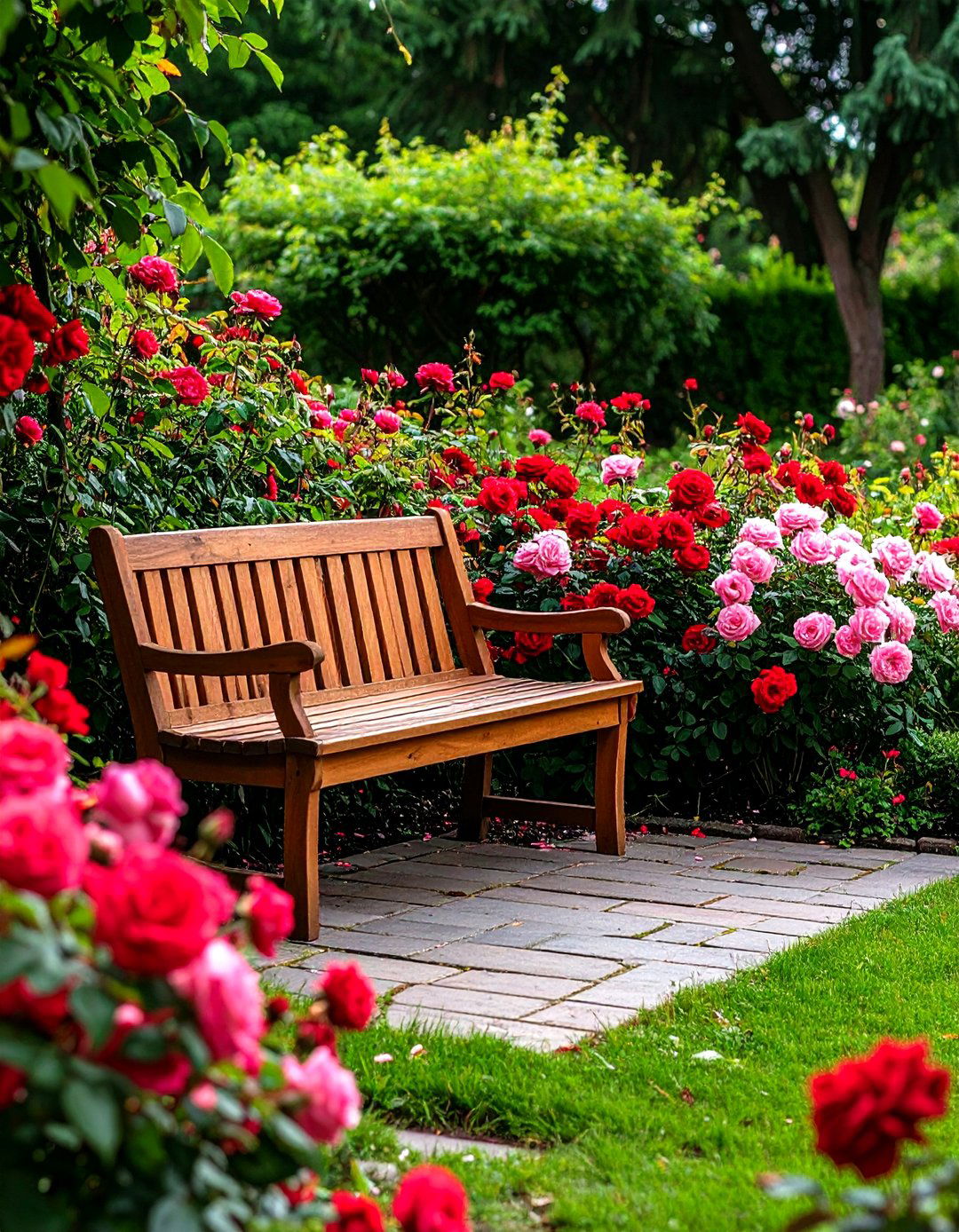 Fragrant Rose Garden Near a Seating Area - 30 rose garden ideas
