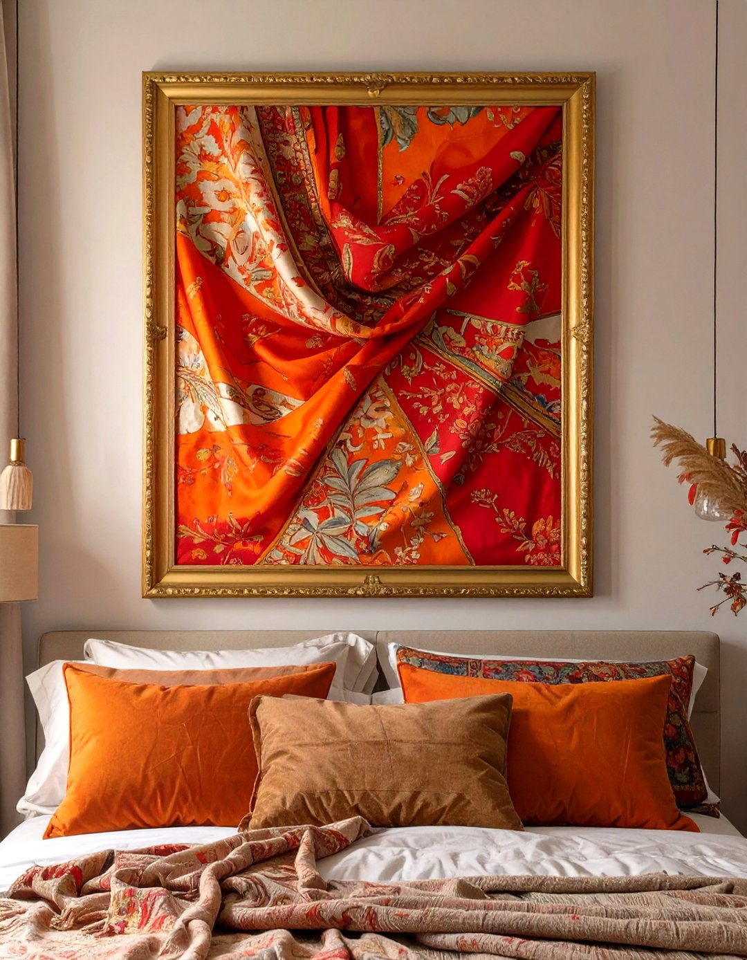 Framed Scarf Art - 30 diy wall decor ideas