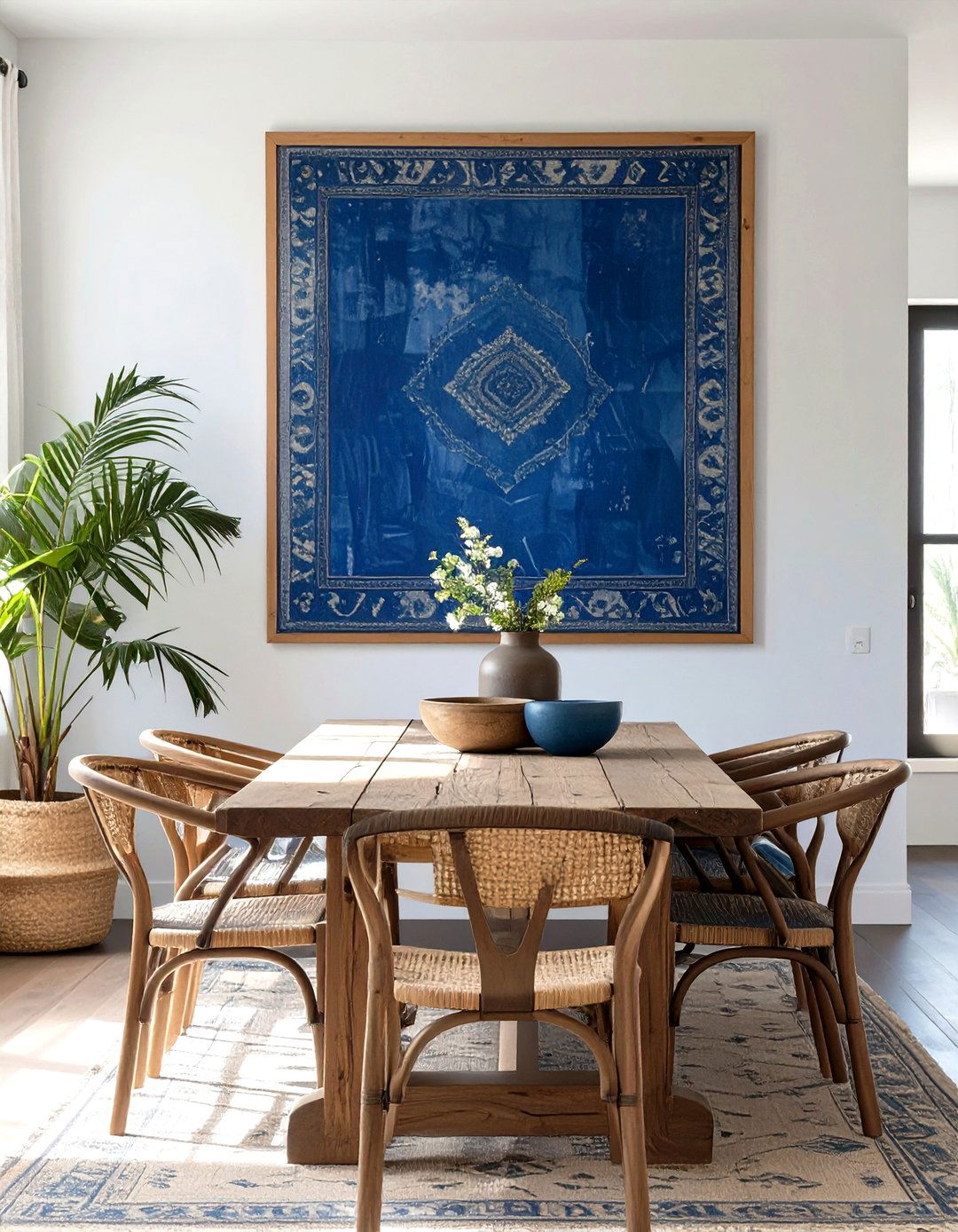 Framed Textile Art - 30 dining room art ideas